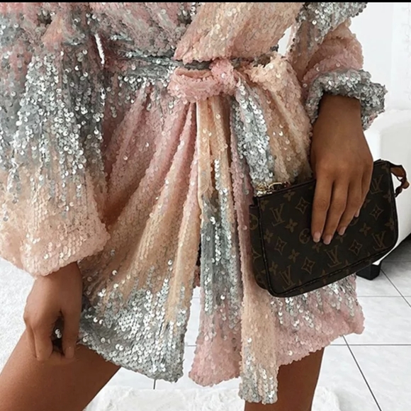 NWT Summer Cotton Candy Sequin Elegant Dress S: Small-Medium - Picture 4 of 8